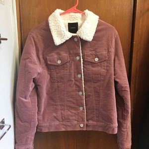 Forever 21 Sherpa Mauve Denim Jacket